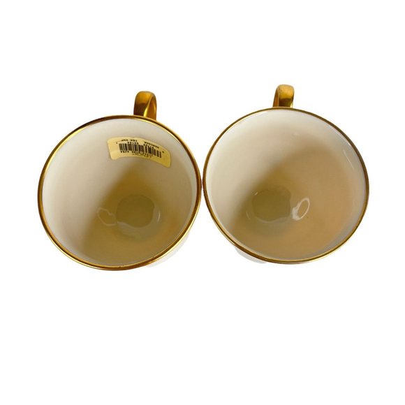 Lenox Hancock Tea Cup And Saucer Set of 2 Presidential Collection NEW Ivory Foot - Picture 6 of 9